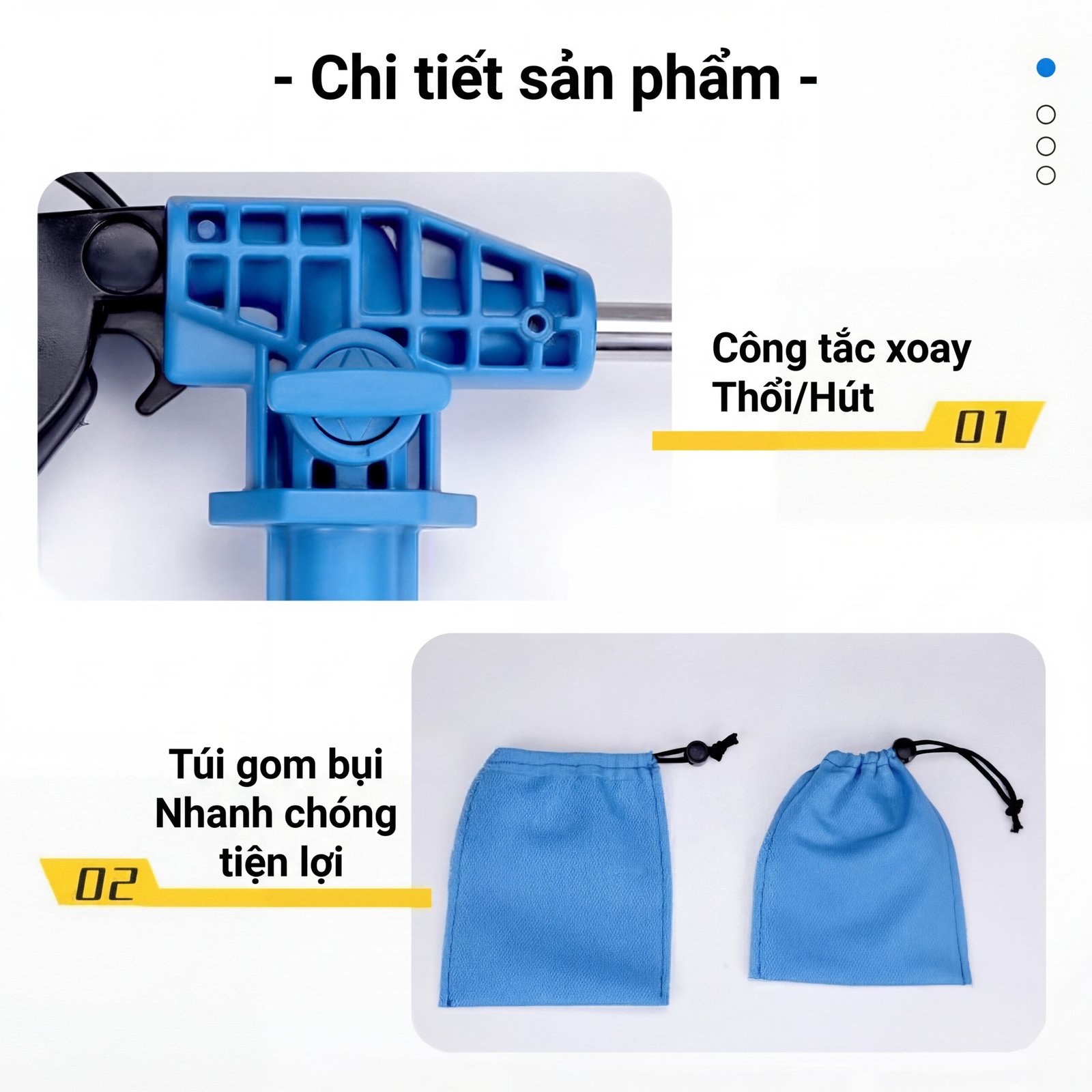 Súng Thổi Hút Bụi Vải 2in1 4