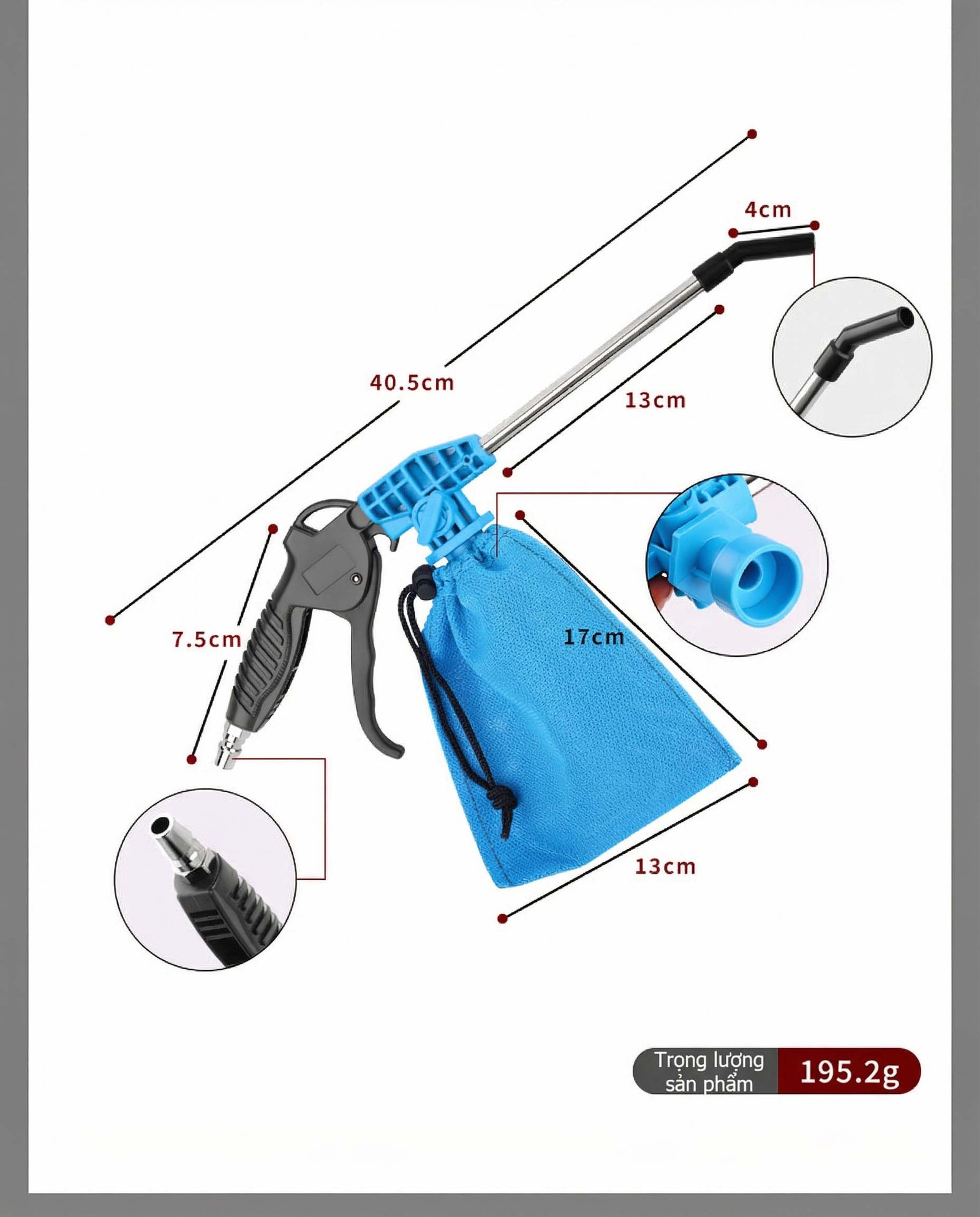 Súng Thổi Hút Bụi Vải 2in1 5